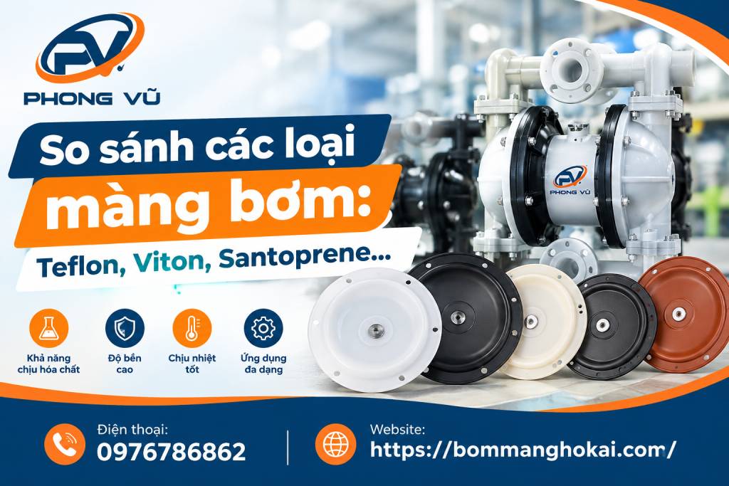 So sánh các loại màng bơm: Teflon, Viton, Santoprene…