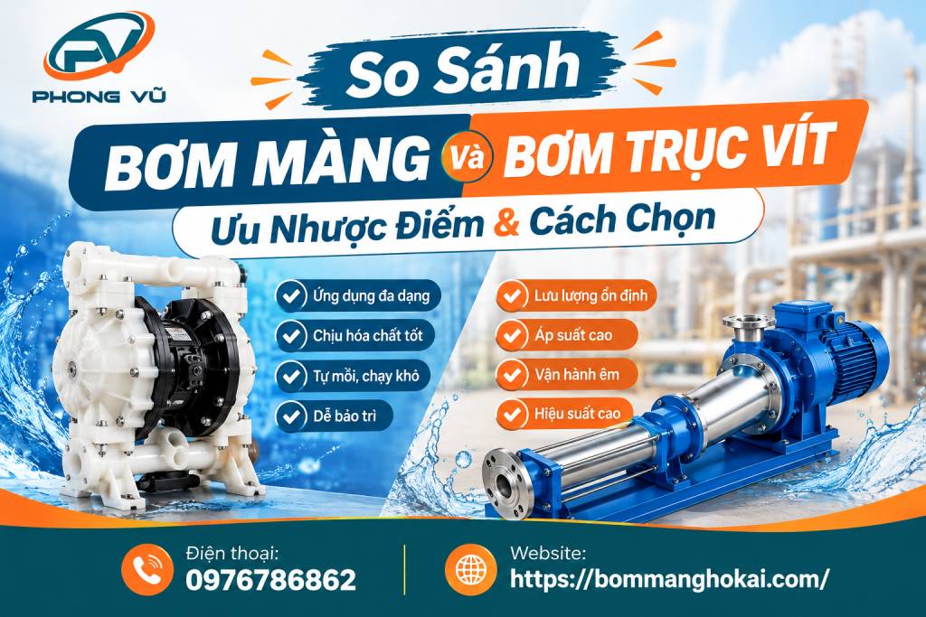 So Sánh Bơm Màng Và Bơm Trục Vít: Ưu Nhược Điểm & Cách Chọn