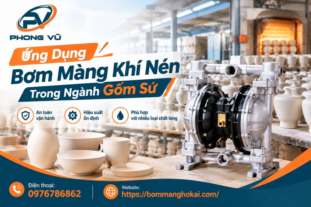 Ứng Dụng Bơm Màng Khí Nén Trong Ngành Gốm Sứ