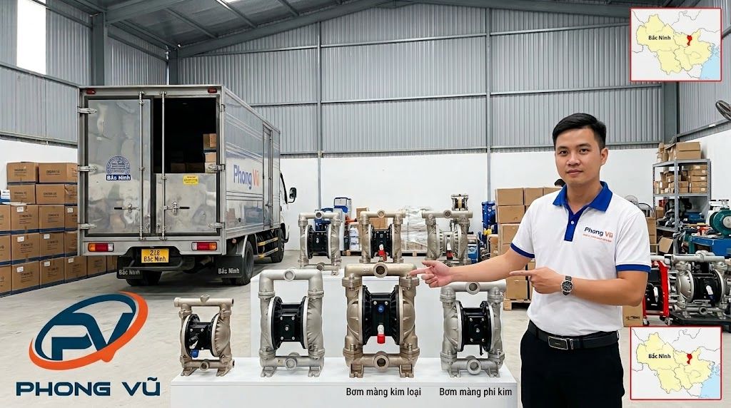 Cung cấp bơm màng khí nén tại Bắc Ninh