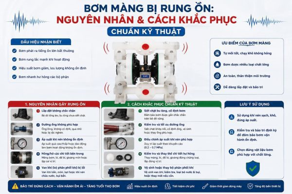 Bơm Màng Bị Rung Ồn: Nguyên Nhân & Cách Khắc Phục