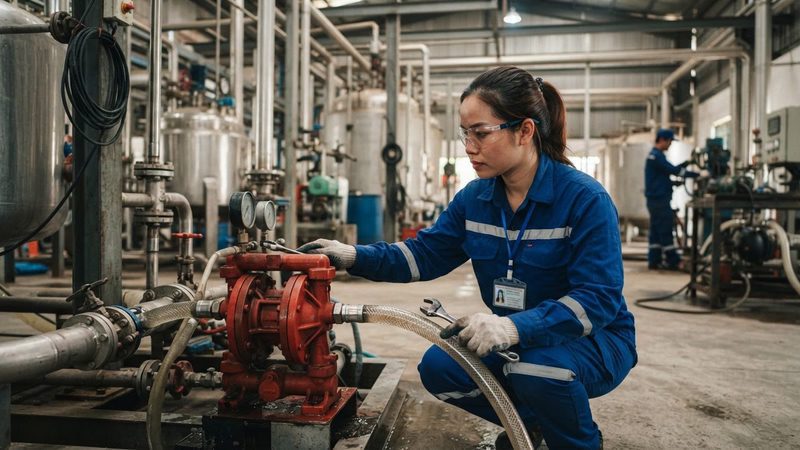 Nhu cầu và ứng dụng thực tế của bơm màng khí nén tại các KCN Hà Nam