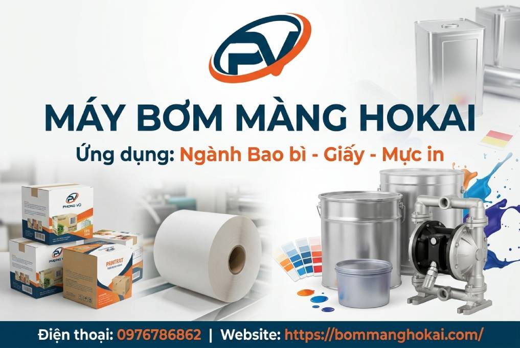 Máy bơm màng HOKAI trong ngành bao bì, giấy, mực in