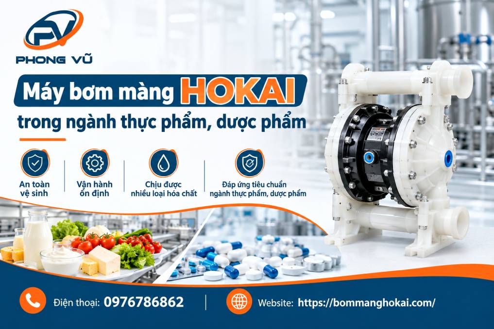 Máy bơm màng HOKAI trong ngành thực phẩm, dược phẩm